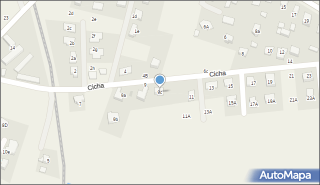 Siedlec, Cicha, 9c, mapa Siedlec