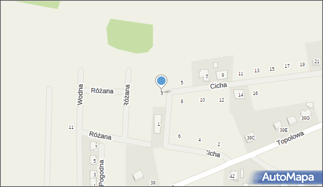 Siedlec, Cicha, 3, mapa Siedlec