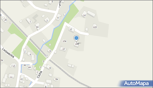 Siedlęcin, Cicha, 12B, mapa Siedlęcin