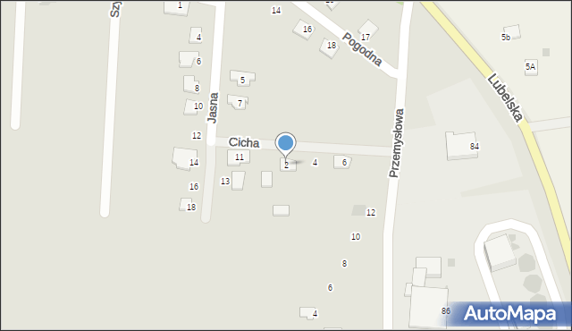 Siedliszcze, Cicha, 2, mapa Siedliszcze