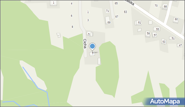 Siepraw, Cicha, 7, mapa Siepraw