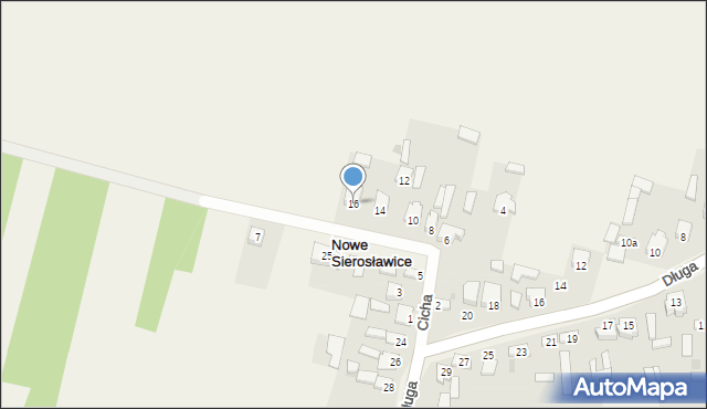 Sierosławice, Cicha, 16, mapa Sierosławice