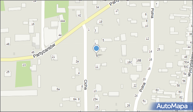 Skaryszew, Cicha, 9, mapa Skaryszew