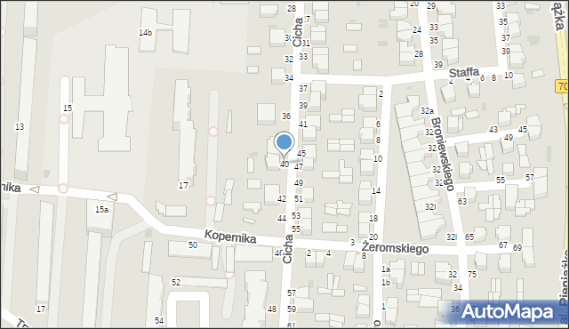 Skierniewice, Cicha, 40, mapa Skierniewic