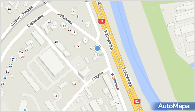 Skoczów, Ciężarowa, 3, mapa Skoczów