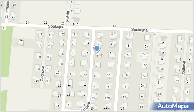 Skrzeszew, Cisowa, 5, mapa Skrzeszew