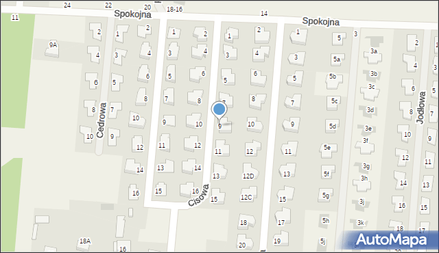 Skrzeszew, Cisowa, 9, mapa Skrzeszew