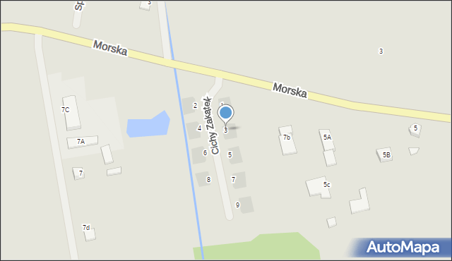 Sławno, Cichy Zakątek, 3, mapa Sławno