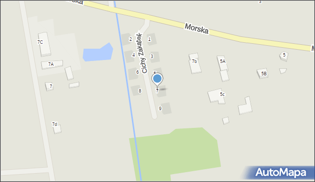 Sławno, Cichy Zakątek, 7, mapa Sławno