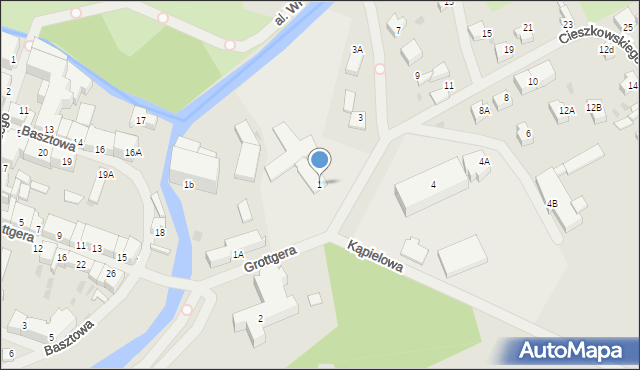 Sławno, Cieszkowskiego Augusta, 1, mapa Sławno