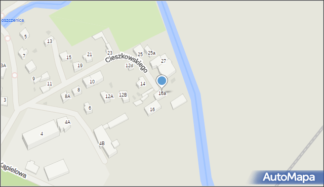 Sławno, Cieszkowskiego Augusta, 16a, mapa Sławno