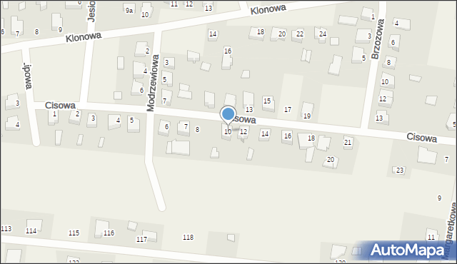 Słodków-Kolonia, Cisowa, 10, mapa Słodków-Kolonia
