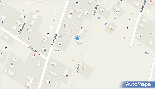 Słupno, Cisowa, 13, mapa Słupno