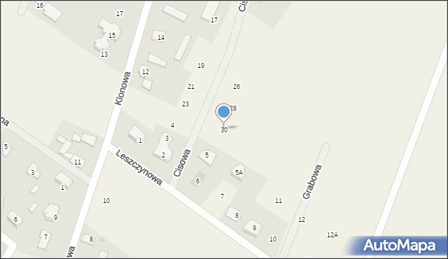 Słupno, Cisowa, 30, mapa Słupno