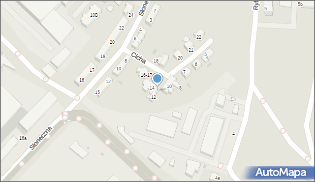 Słupsk, Cicha, 13, mapa Słupska