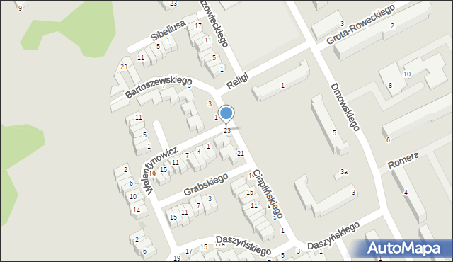 Słupsk, Cieplińskiego-Pługa Łukasza, 23, mapa Słupska