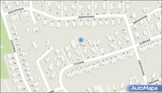 Słupsk, Cisowa, 17, mapa Słupska