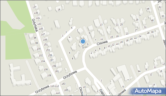 Słupsk, Cisowa, 3, mapa Słupska