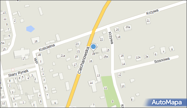Sochocin, Ciechanowska, 18, mapa Sochocin