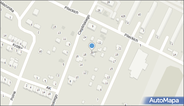 Sokołów Małopolski, Cieplińskiego-Pługa Łukasza, 20, mapa Sokołów Małopolski