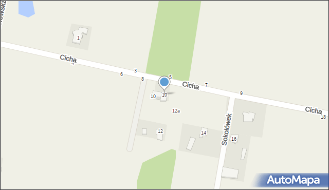 Sokołówek, Cicha, 10, mapa Sokołówek
