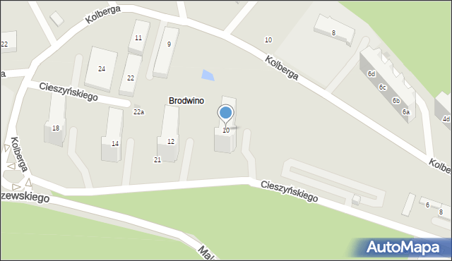 Sopot, Cieszyńskiego Władysława, 10, mapa Sopotu