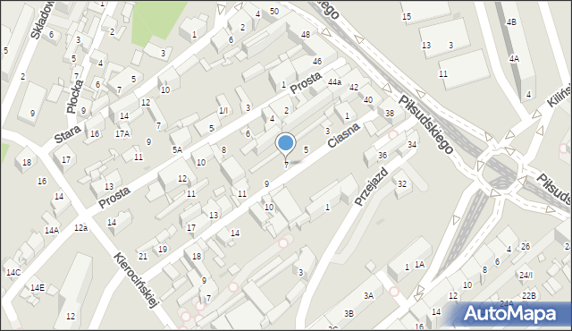 Sosnowiec, Ciasna, 7, mapa Sosnowca