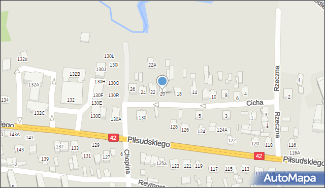 Stąporków, Cicha, 20, mapa Stąporków