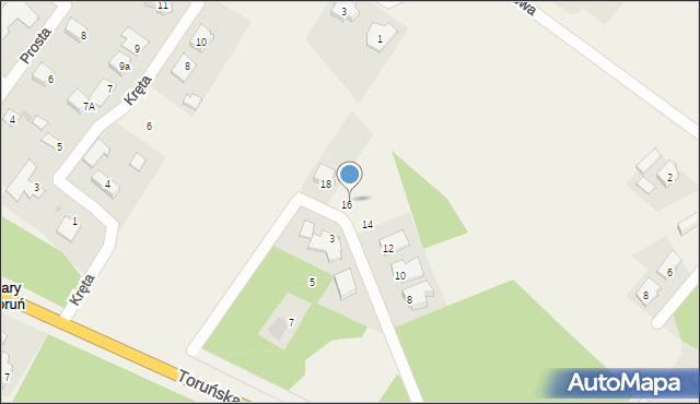 Stary Toruń, Cicha, 16, mapa Stary Toruń