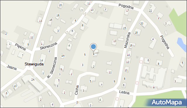 Stawiguda, Cicha, 4, mapa Stawiguda