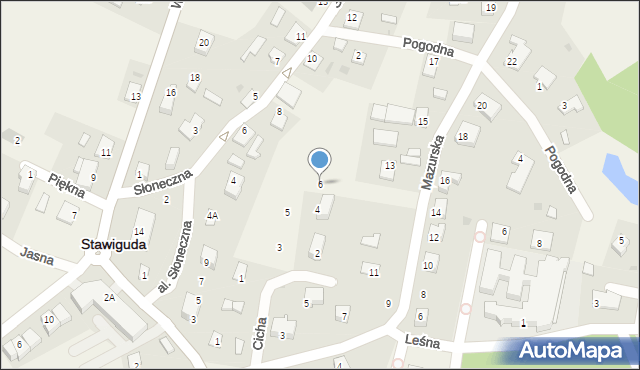 Stawiguda, Cicha, 6, mapa Stawiguda