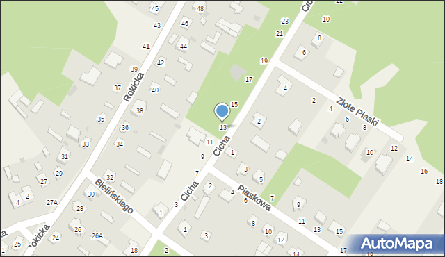 Stężyca, Cicha, 13, mapa Stężyca