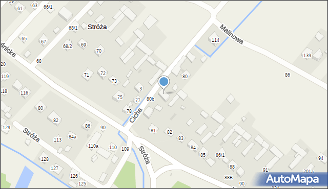 Stróża, Cicha, 2, mapa Stróża
