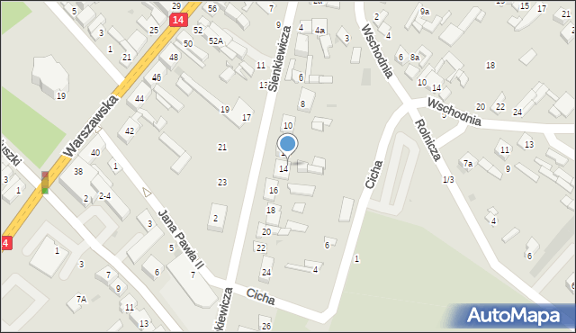 Stryków, Cicha, 10a, mapa Stryków