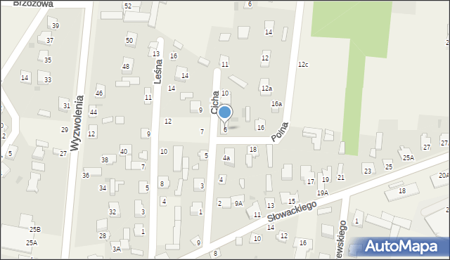 Strzegowo, Cicha, 6, mapa Strzegowo