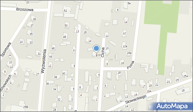 Strzegowo, Cicha, 9, mapa Strzegowo