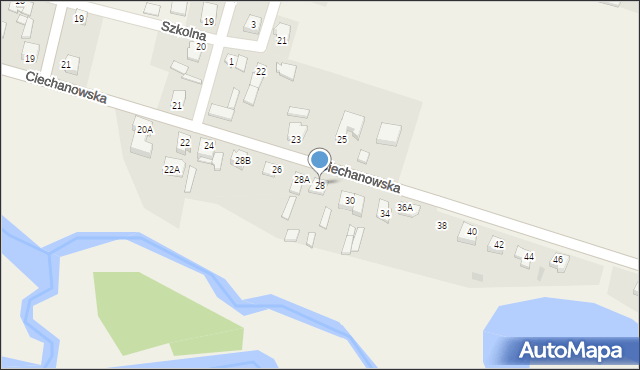 Strzegowo, Ciechanowska, 28, mapa Strzegowo