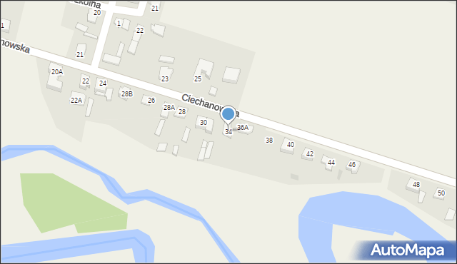 Strzegowo, Ciechanowska, 34, mapa Strzegowo