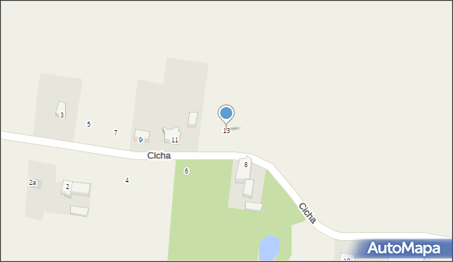 Subkowy, Cicha, 13, mapa Subkowy