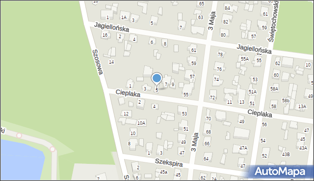 Sulejówek, Cieplaka, 5, mapa Sulejówek