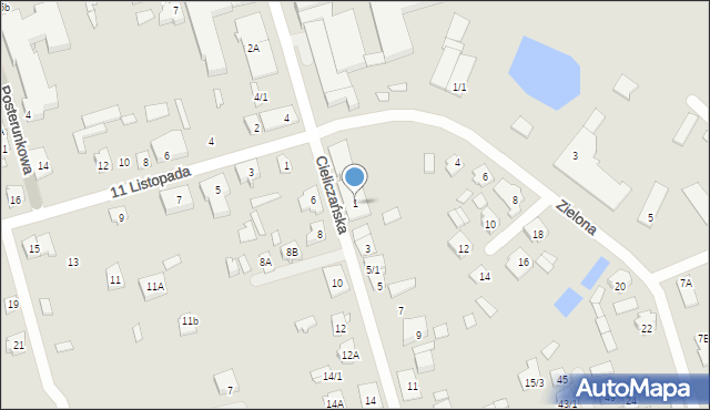 Supraśl, Cieliczańska, 1, mapa Supraśl