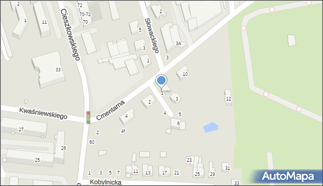 Swarzędz, Cicha, 1, mapa Swarzędz