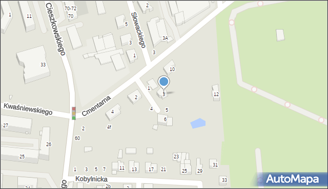 Swarzędz, Cicha, 3, mapa Swarzędz