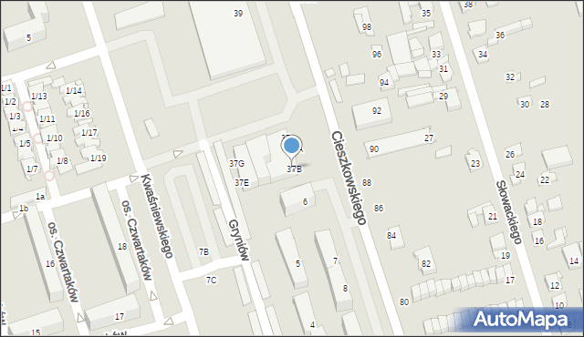 Swarzędz, Cieszkowskiego Augusta, 37B, mapa Swarzędz