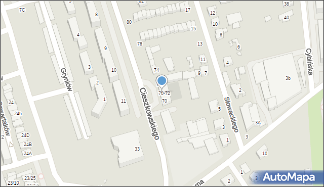 Swarzędz, Cieszkowskiego Augusta, 70/72, mapa Swarzędz