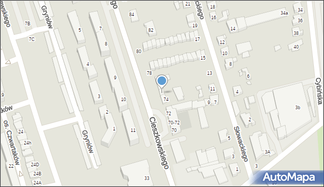 Swarzędz, Cieszkowskiego Augusta, 76, mapa Swarzędz