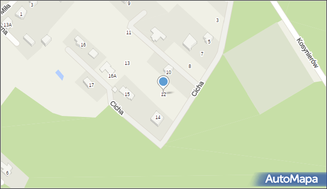 Świdnica, Cicha, 12, mapa Świdnicy