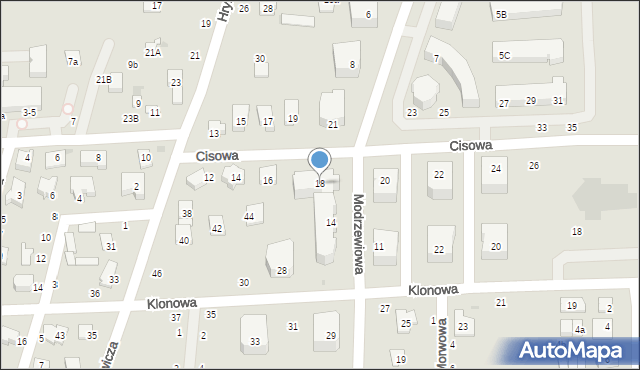 Świdnik, Cisowa, 18, mapa Świdnika