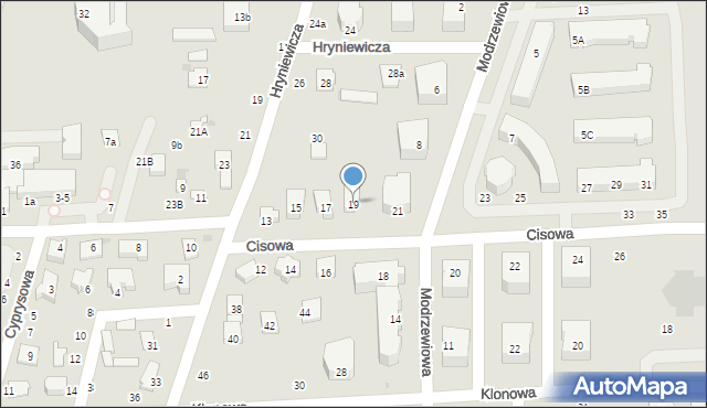 Świdnik, Cisowa, 19, mapa Świdnika