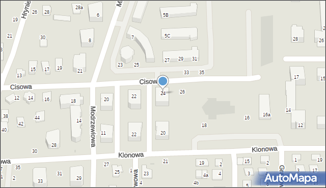 Świdnik, Cisowa, 24, mapa Świdnika